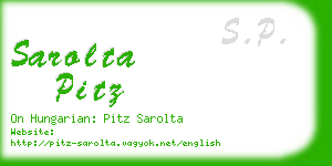 sarolta pitz business card
